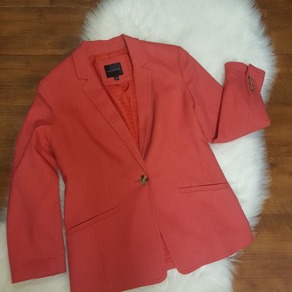The Limited Women's One Button Coral Color Blazer